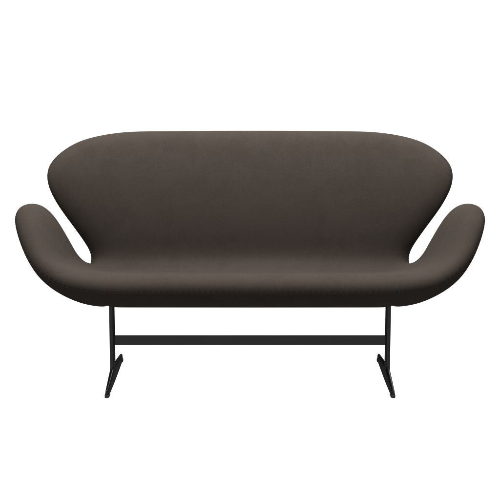 Fritz Hansen Canapé de cygne 2 places, laquée noire / gris confort (61014)