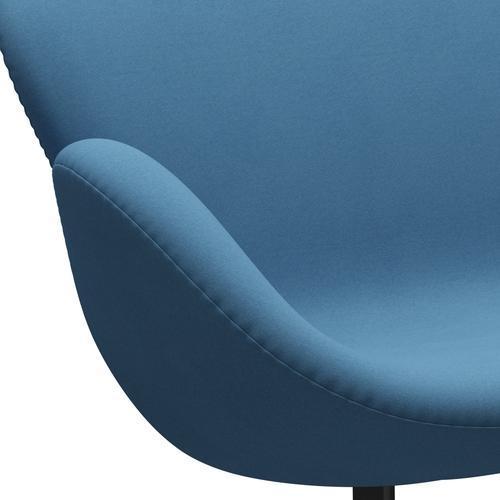 Fritz Hansen Canapé de cygne 2 places, laquée noire / confort bleu clair (01124)