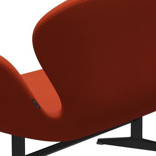 Fritz Hansen Swan Sofa 2 -zits, zwart gelakt/comfortroest rood (09055)