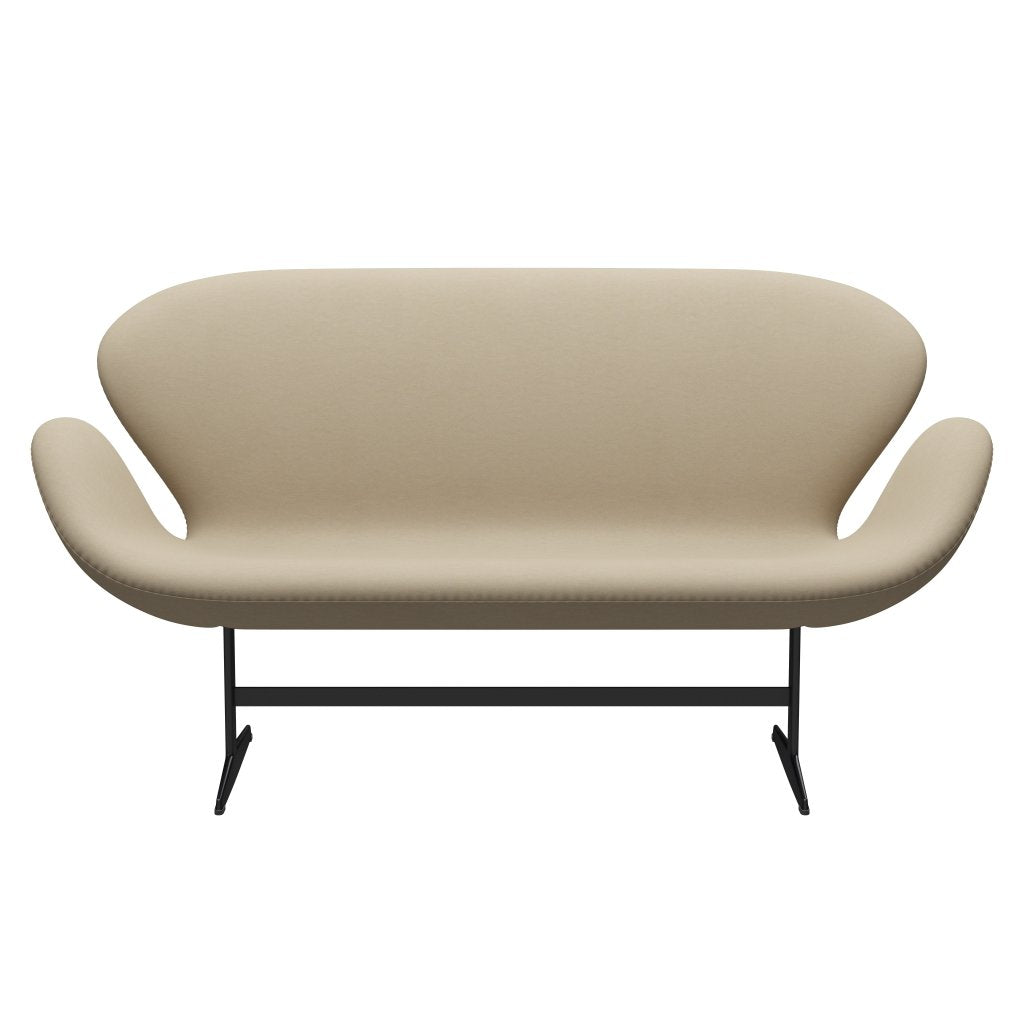 Fritz Hansen SWAN SOFA 2 -sits, svart lackerad/komfort sandljus (61002)