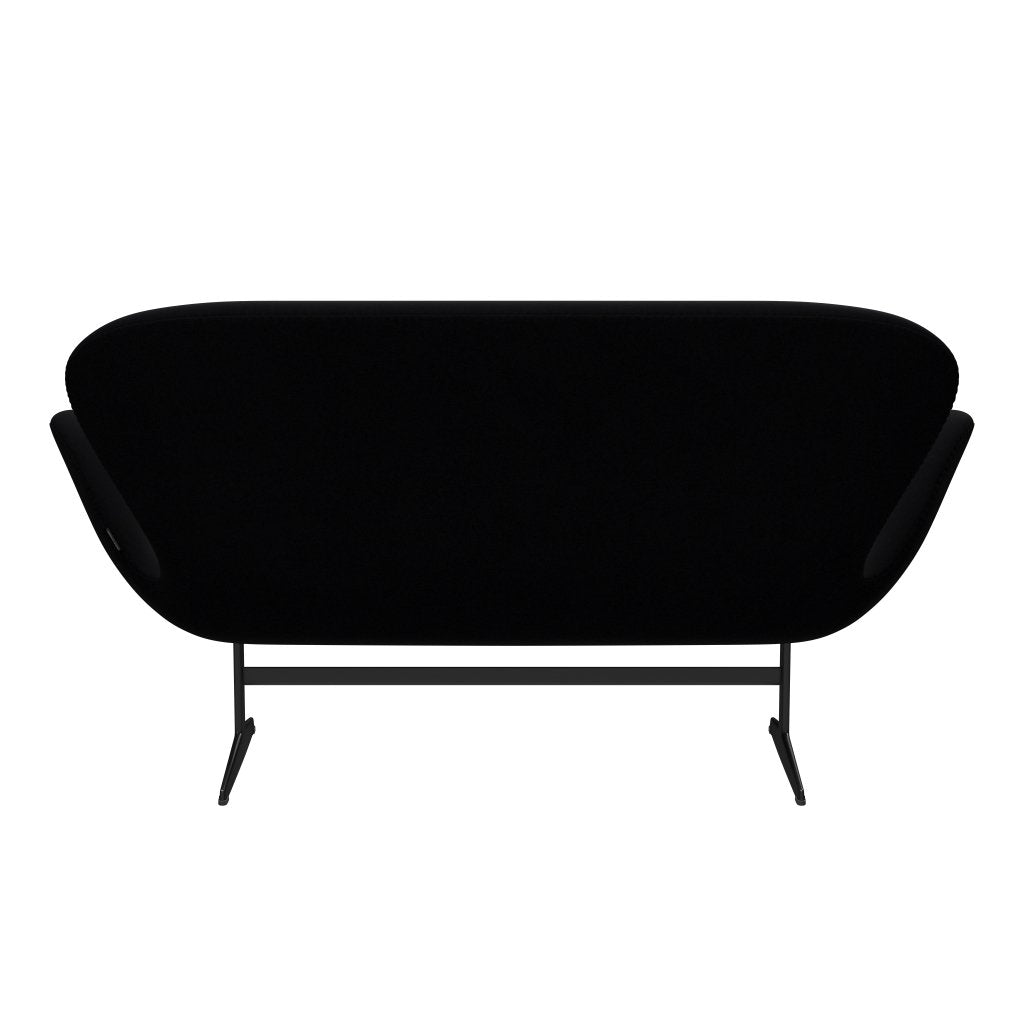 Fritz Hansen Swan Sofa 2-Sitzer, Schwarz Lackiert/Komfort Schwarz (00050)