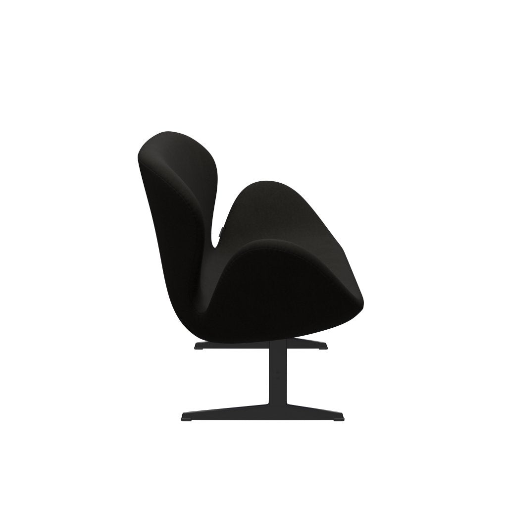 Fritz Hansen Canapé de cygne 2 places, laquée noire / confort noire (61013)