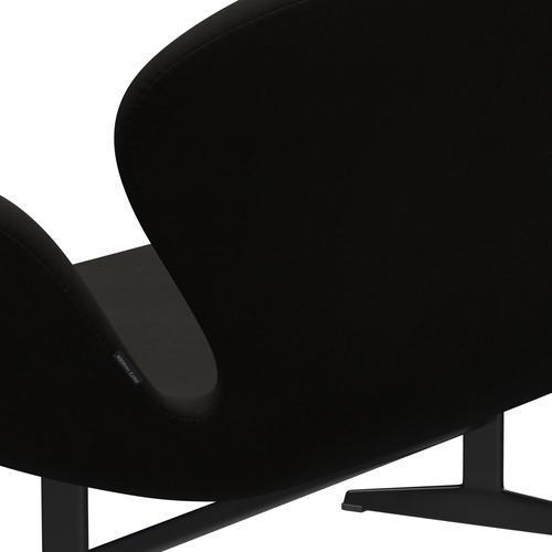 Fritz Hansen Canapé de cygne 2 places, laquée noire / confort noire (61013)