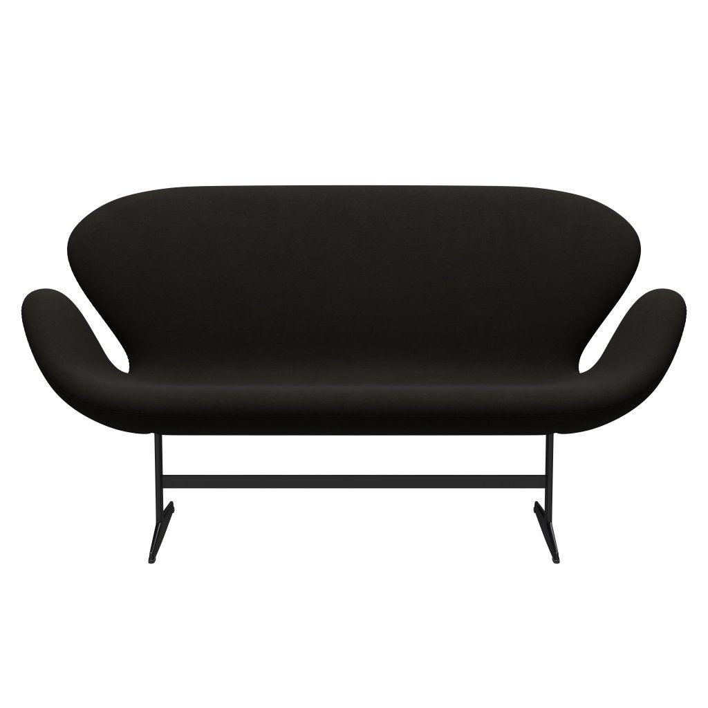 Fritz Hansen Canapé de cygne 2 places, laquée noire / confort noire (61013)