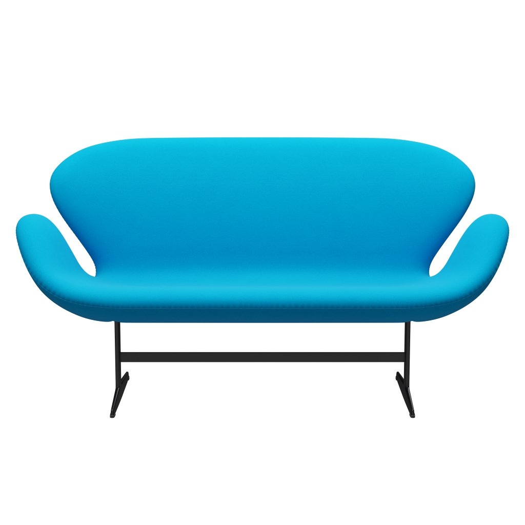 Fritz Hansen Swan Sofa 2 -zits, zwart gelakt/comfort turquoise (67001)