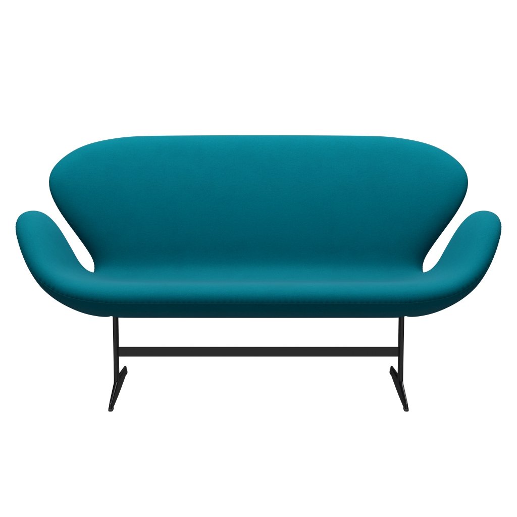 Fritz Hansen Swan divano 2 posti, turchese laccati/comfort neri (67002)