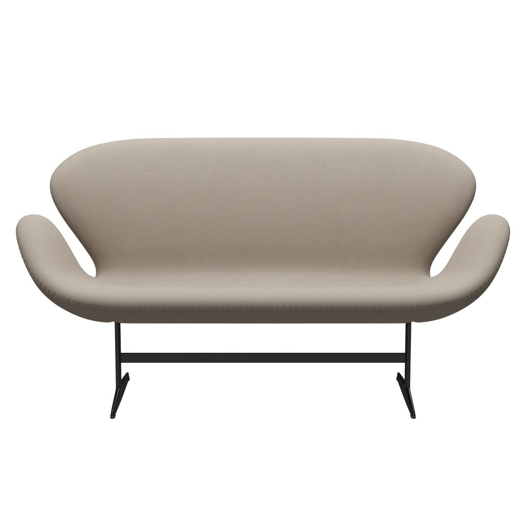 Fritz Hansen Svan soffa 2 -sits, svart lackerad/komfort vit grå