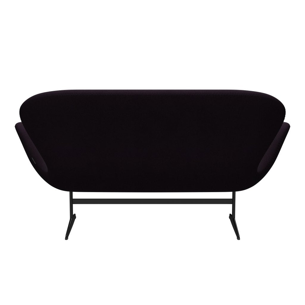 Fritz Hansen Swan Sofa 2 sæta, svartur lakkaður/divina egroddine (376)