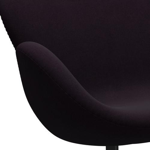 Fritz Hansen Swan Sofa 2 sæta, svartur lakkaður/divina egroddine (376)