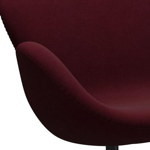 Fritz Hansen SWAN SOFA 2 -sits, svart lackerad/divina aubergine (671)