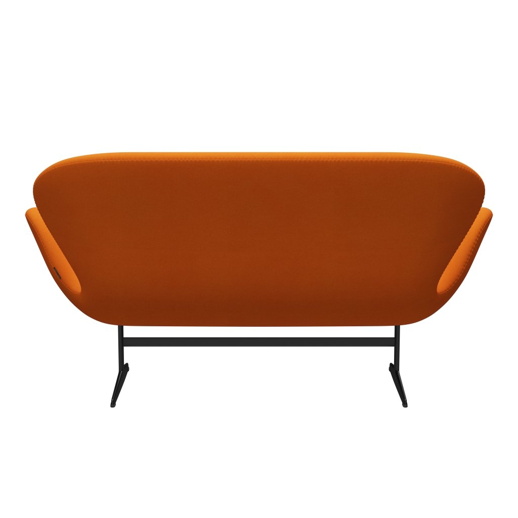 Fritz Hansen Swan Sofa 2 seters, svart lakkert/Divina Orange (444)