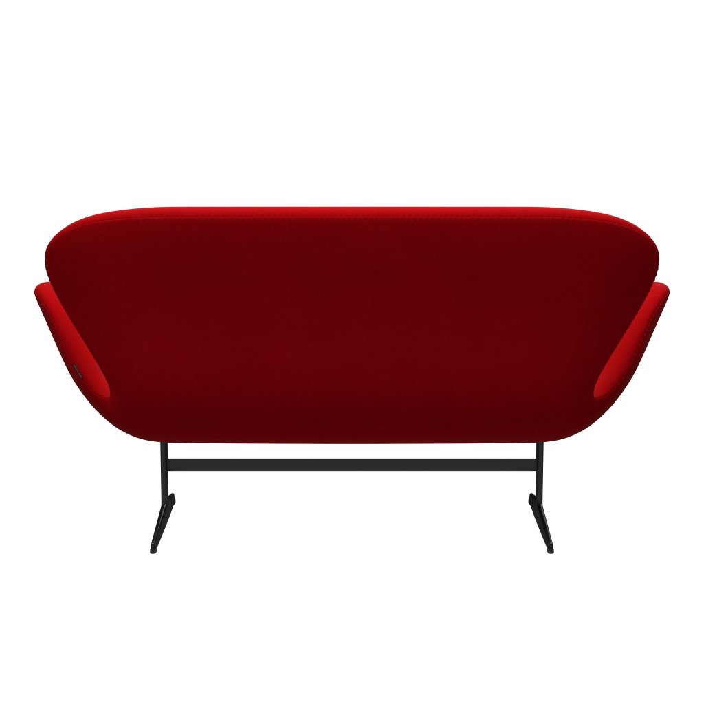 Fritz Hansen Canapé de cygne 2 places, laquée noire / divina rouge (623)