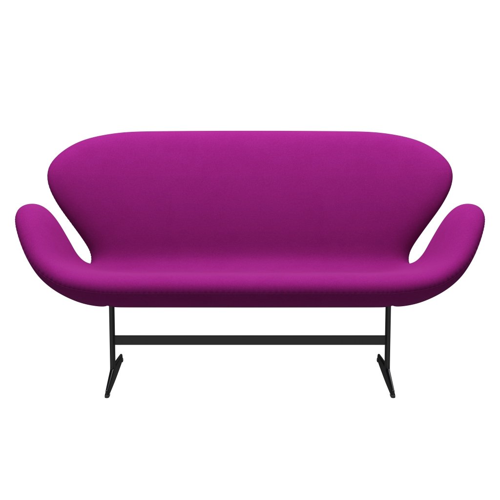 Fritz Hansen Canapé de cygne 2 places, laquée noire / divina violet (666)