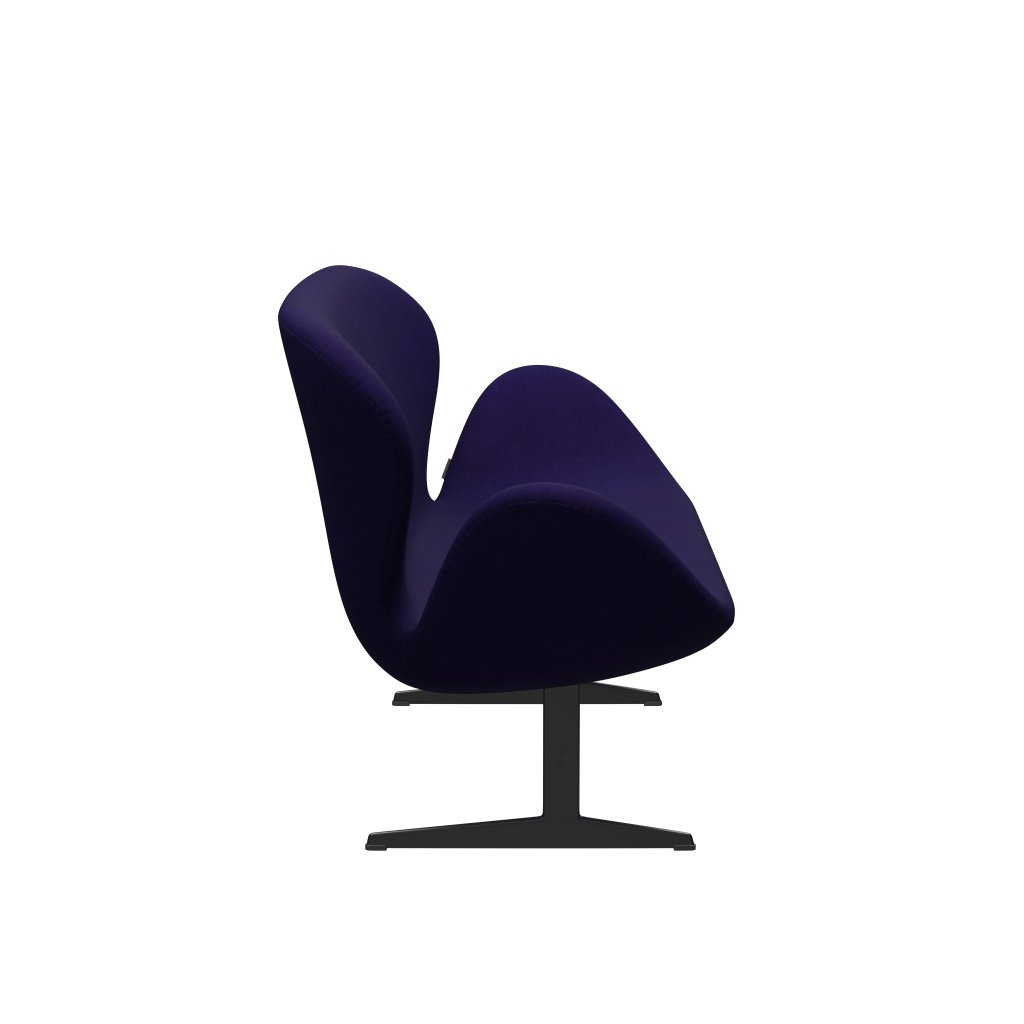 Fritz Hansen Canapé de cygne 2 places, laquée noire / divina violet sombre (692)