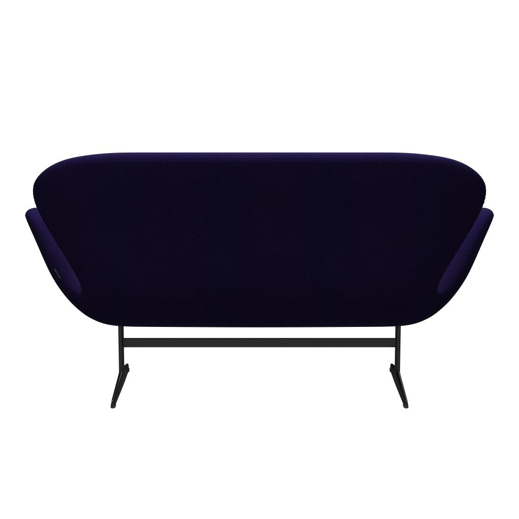 Fritz Hansen Canapé de cygne 2 places, laquée noire / divina violet sombre (692)