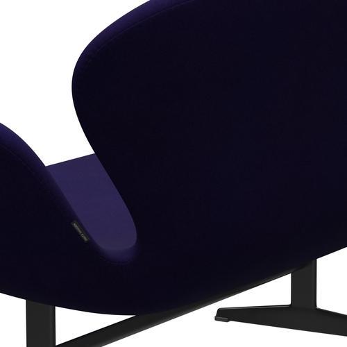 Fritz Hansen Canapé de cygne 2 places, laquée noire / divina violet sombre (692)