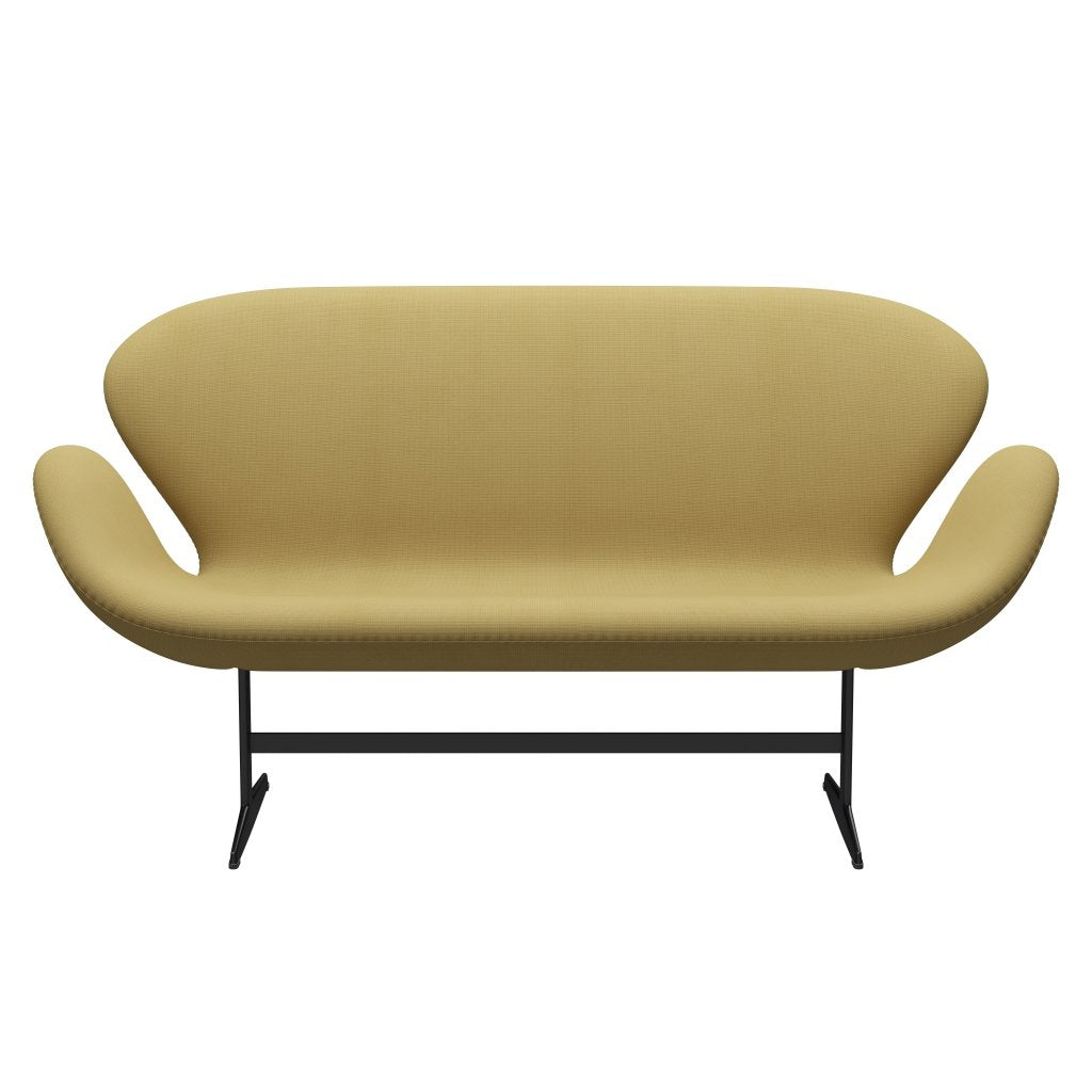 Fritz Hansen Swan Sofa 2-Sitzer, Schwarz Lackiert/Fame Beige (62068)