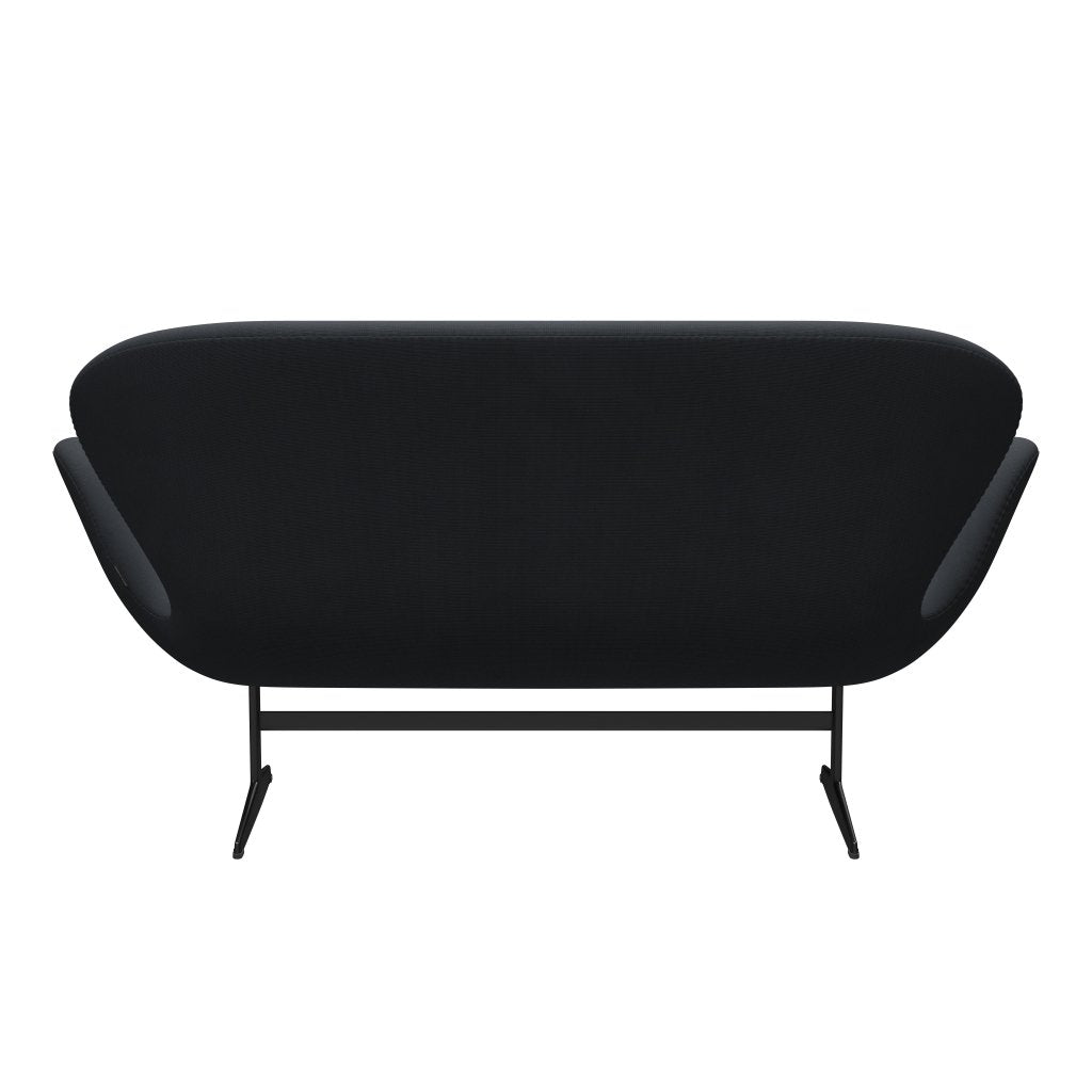 Fritz Hansen Swan Sofa 2 Sitzer, Schwarz Lackiert/Fame Grau (60003)