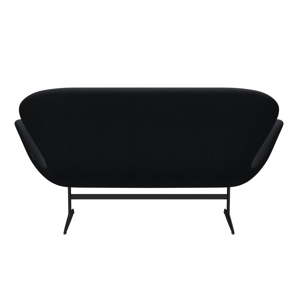 Fritz Hansen Swan Sofa 2 Sitzer, Schwarz Lackiert/Fame Grau (60019)