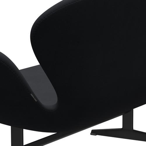 Fritz Hansen Swan Sofa 2 Sitzer, Schwarz Lackiert/Fame Grau (60019)