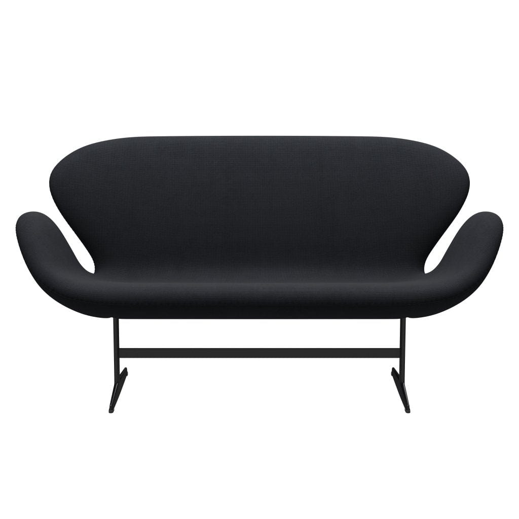 Fritz Hansen Swan Sofa 2 sæta, svartur lakkaður/frægð grár (60019)