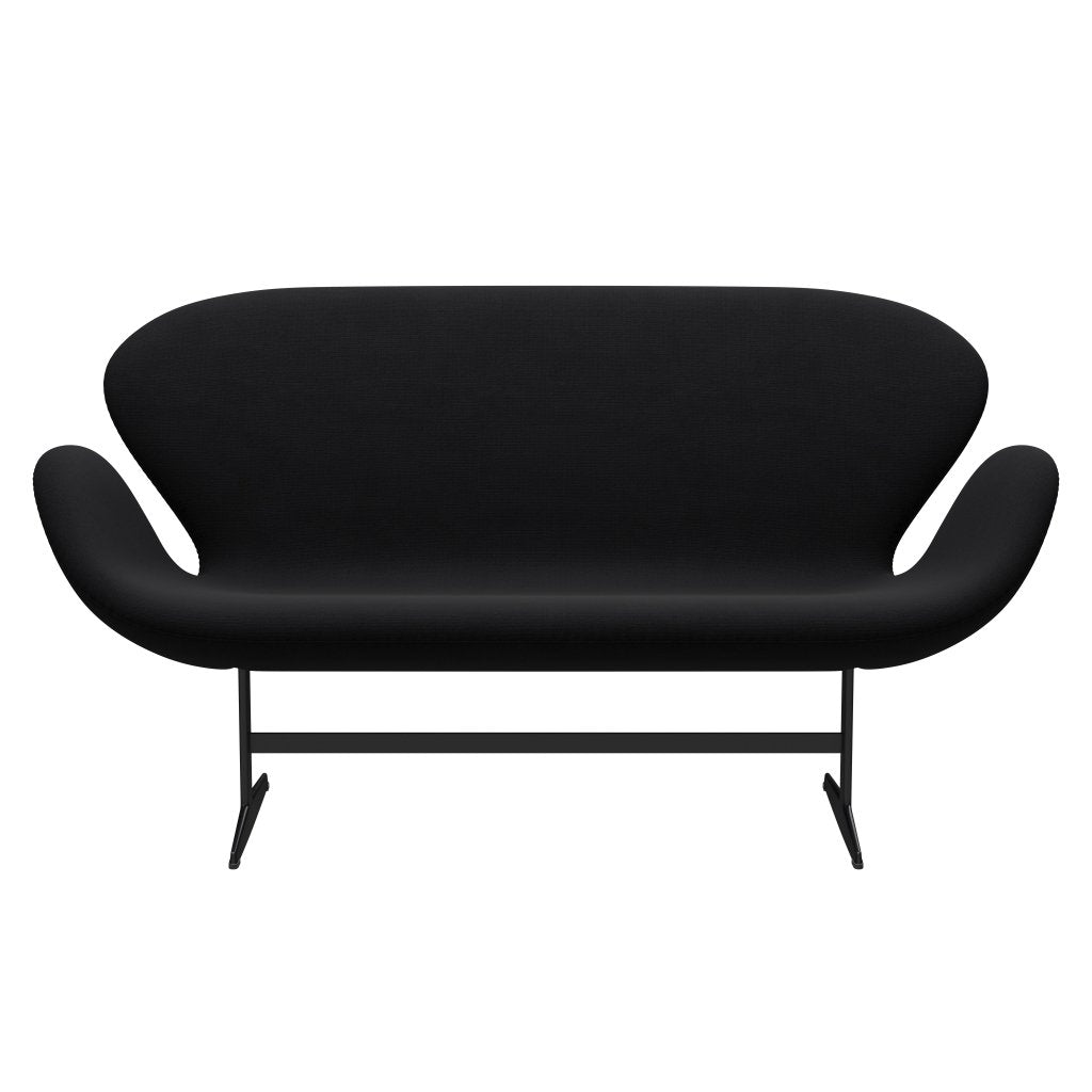 Fritz Hansen Swan Sofa 2 Sitzer, Schwarz Lackiert/Fame Grau (60051)