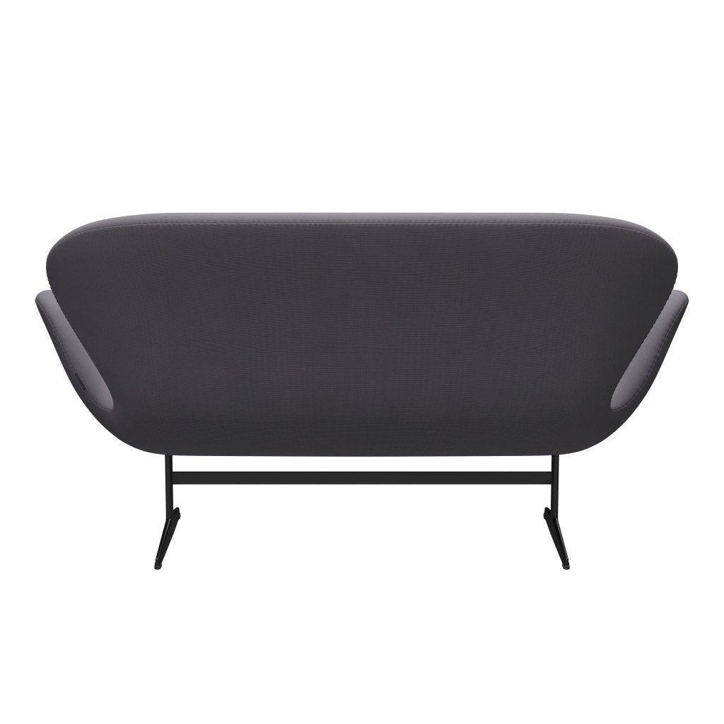 Fritz Hansen Swan Sofa 2 Sitzer, Schwarz Lackiert/Fame Grau (60078)