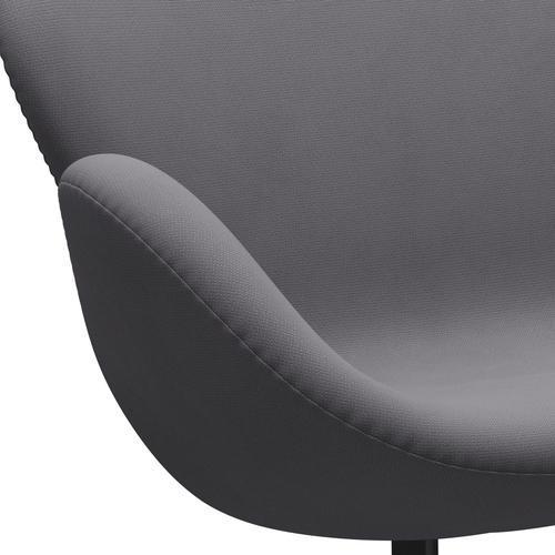 Fritz Hansen Swan Sofa 2 Sitzer, Schwarz Lackiert/Fame Grau (60078)