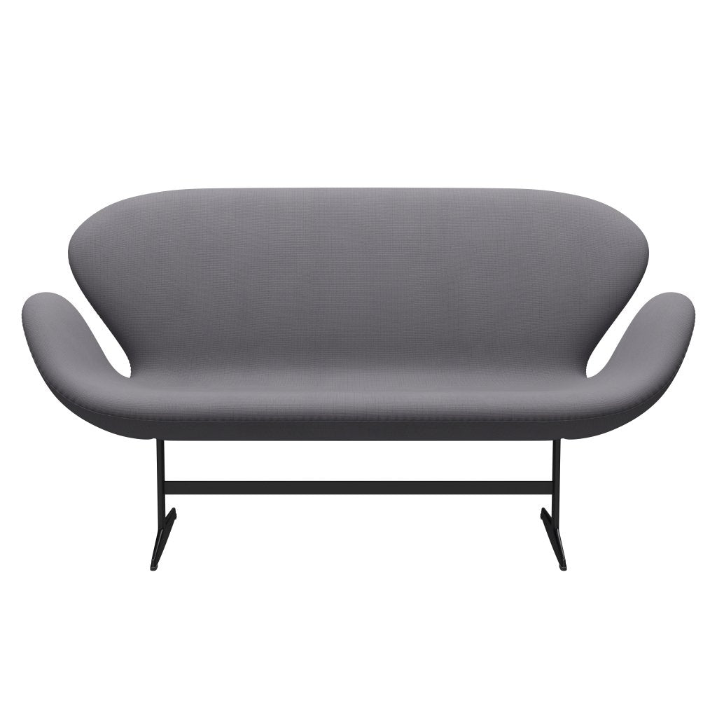 Fritz Hansen Swan Sofa 2 Sitzer, Schwarz Lackiert/Fame Grau (60078)