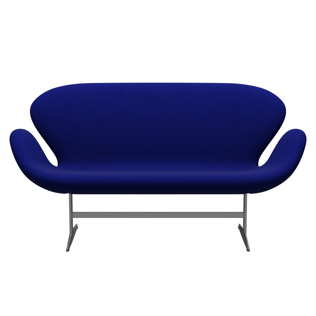 Fritz Hansen Swan divano 2 posti, grigio argento/blu comfort (66008)