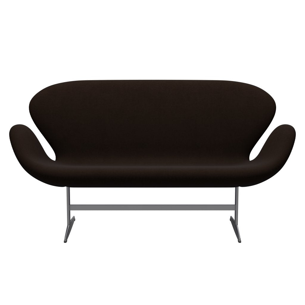 Fritz Hansen Canapé de cygne 2 places, gris argenté / brun confort (01566)