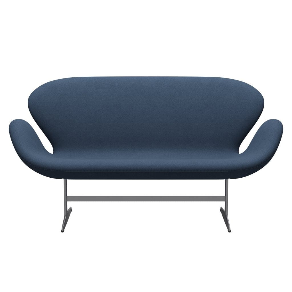 Fritz Hansen Swan Sofa 2 -zits, zilveren grijs/comfort donkergrijs (09074)