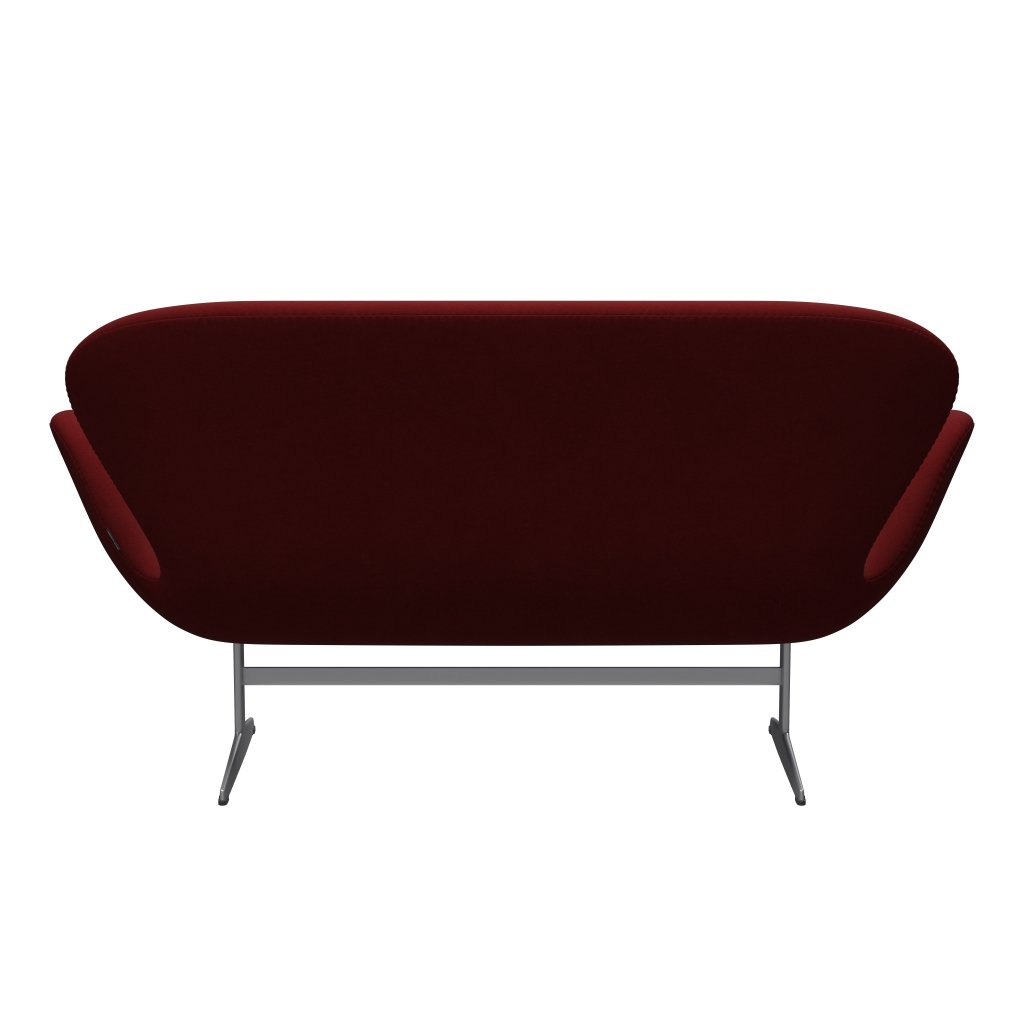 Fritz Hansen Swan Sofá 2 plazas, gris plateado/comodidad de rojo oscuro (01153)