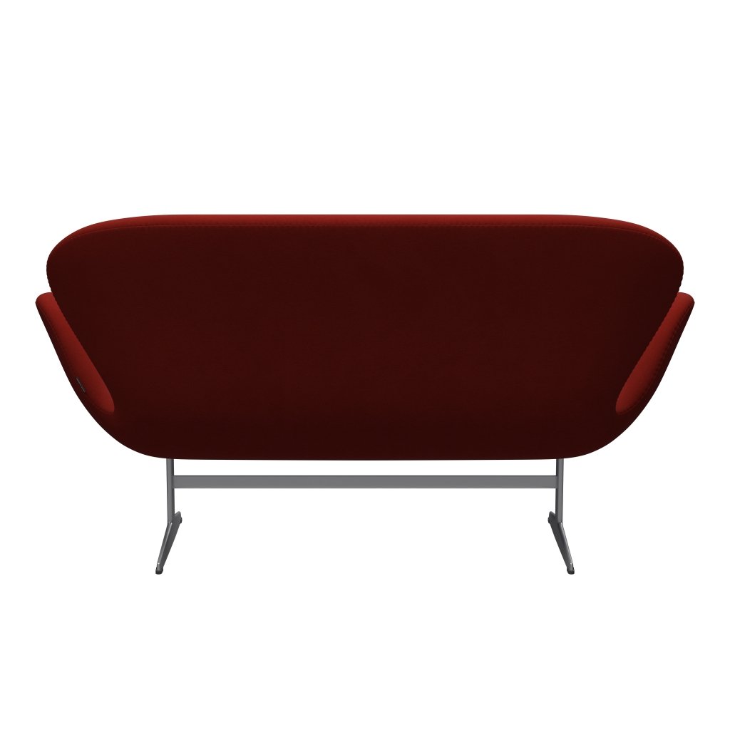 Fritz Hansen Canapé de cygne 2 places, gris argenté / Rust Red (00028)