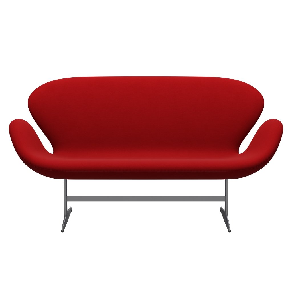 Fritz Hansen Swan divano 2 posti, grigio argento/rosso comfort (01414)