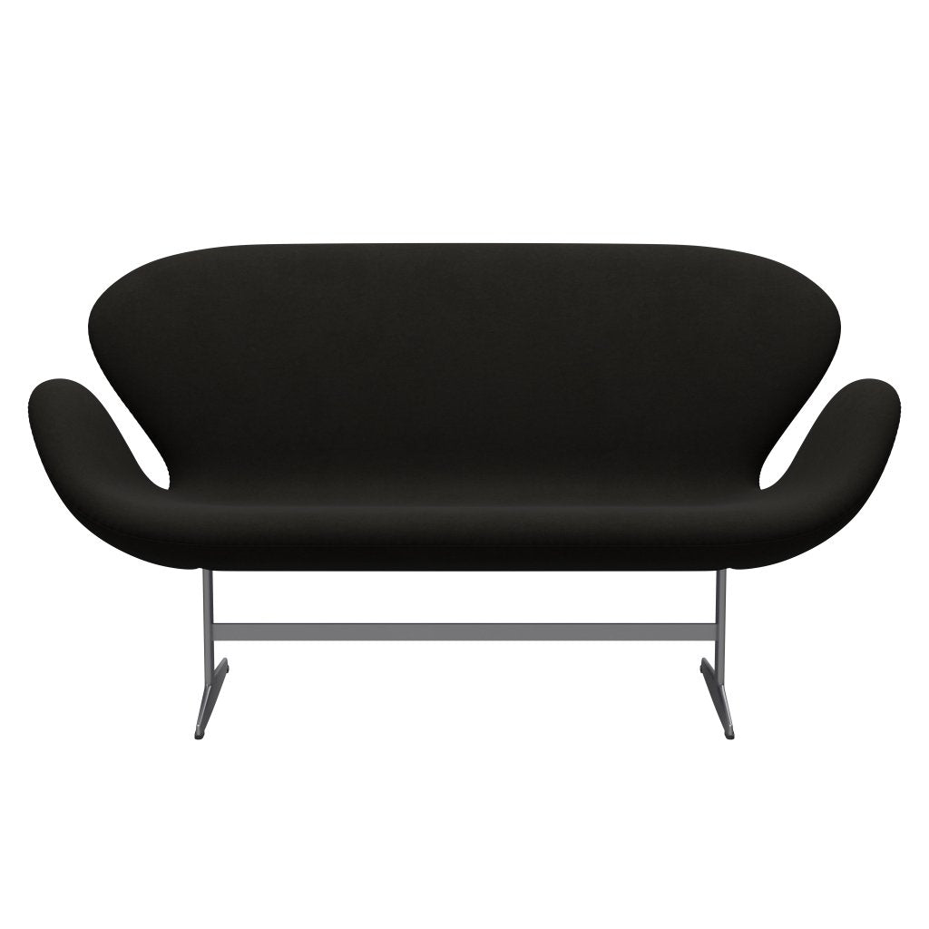 Fritz Hansen Swan Sofa 2 -zits, zilvergrijs/comfortblack (61013)