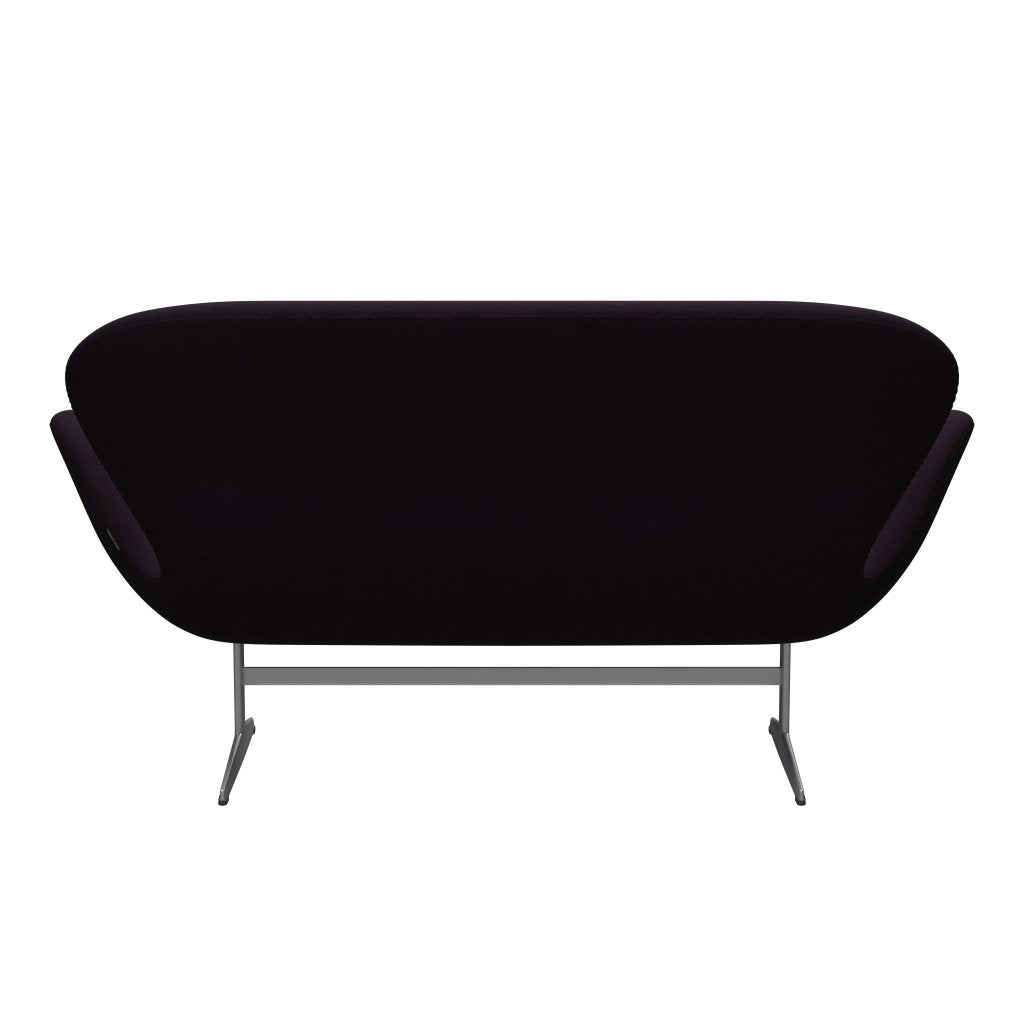 Fritz Hansen Swan Sofa 2 Seater, Silver Grey/Divina Aubergine (376)