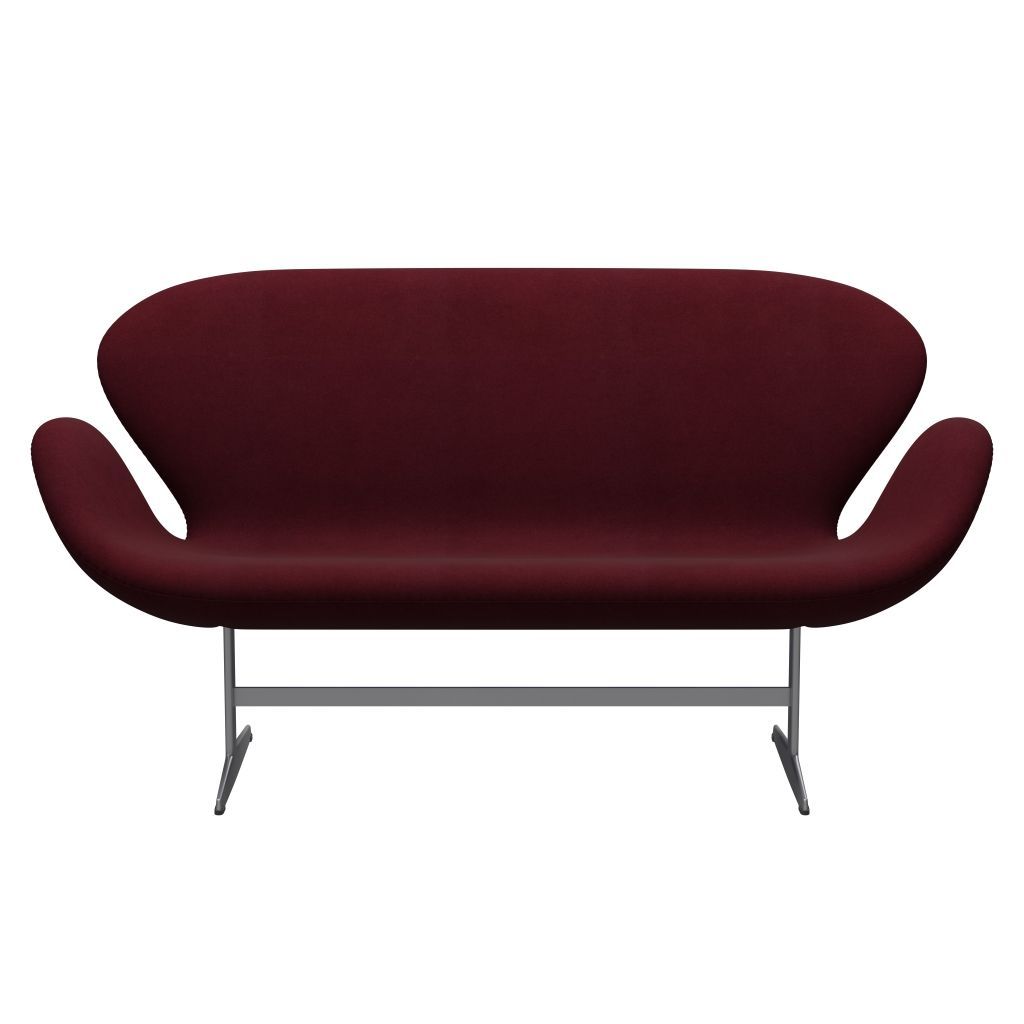 Fritz Hansen Swan Sofa 2 -sæder, sølvgrå/Divina Aubergine (671)