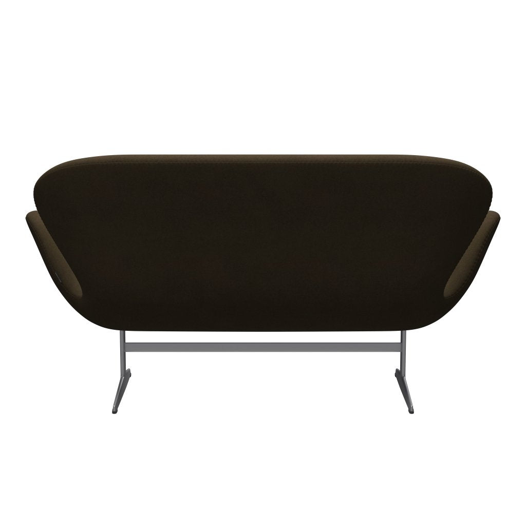 Fritz Hansen Swan Sofa 2-Sitzer, Silbergrau/Divinabraun (984)