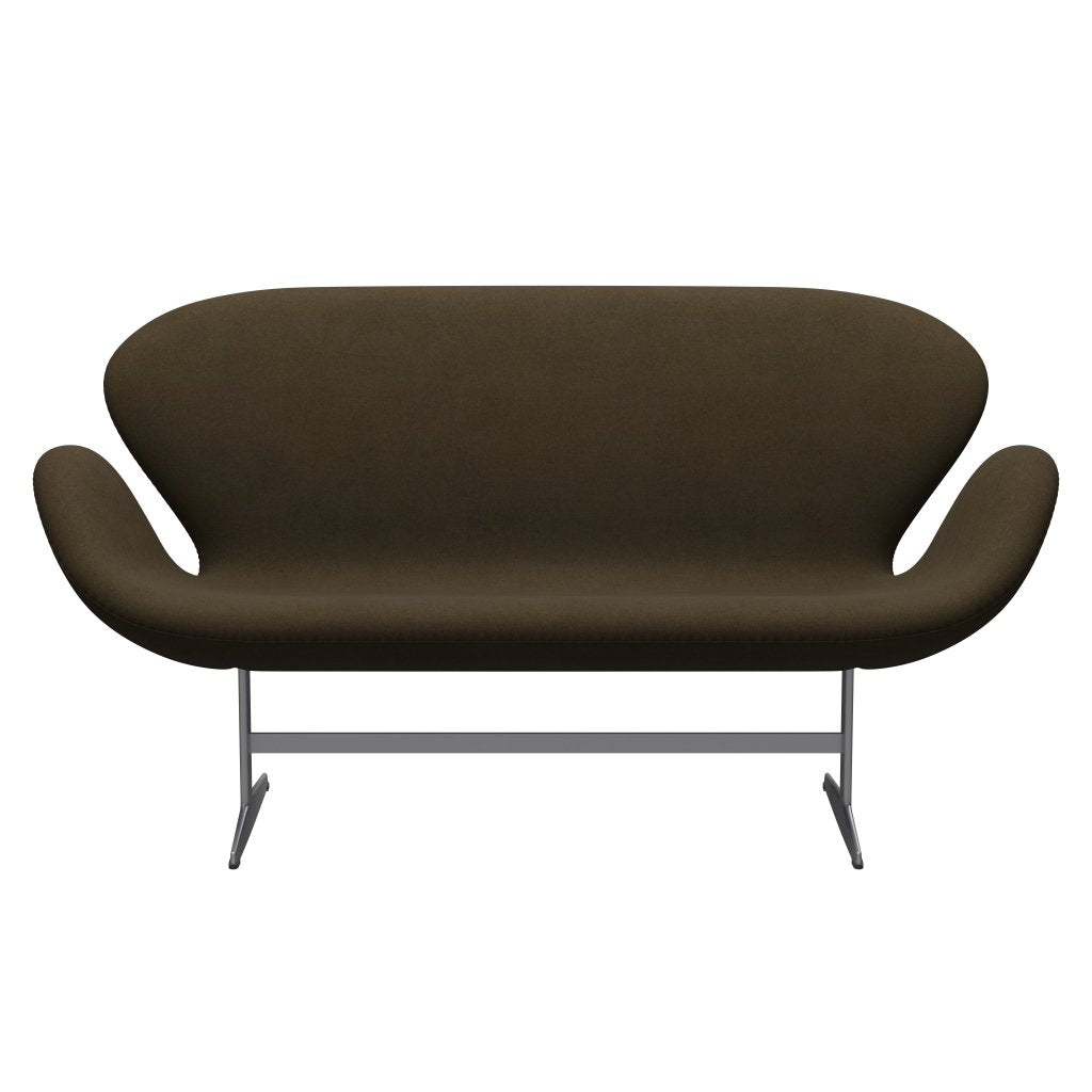 Fritz Hansen Canapé de cygne 2 places, gris argenté / Divina Brown (984)