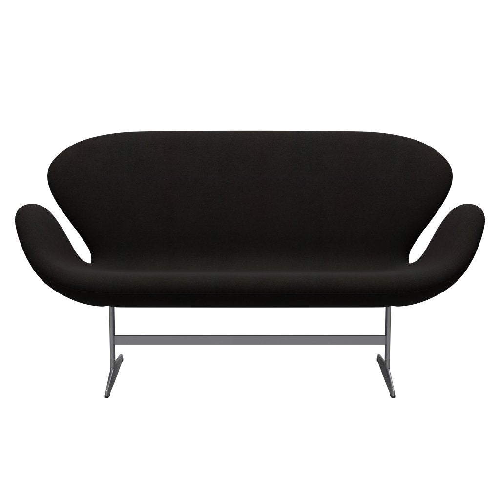 Fritz Hansen Swan Sofa 2 Seater, Silver Grey/Divina Dark Brown (384)