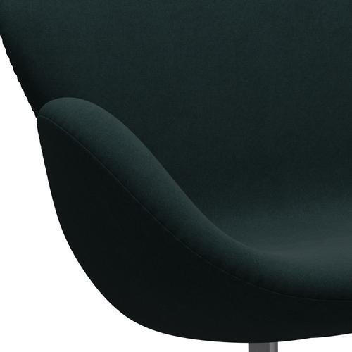 Fritz Hansen Swan Sofa 2-Sitzer, Silbergrau/Divina Dunkelgrün (886)