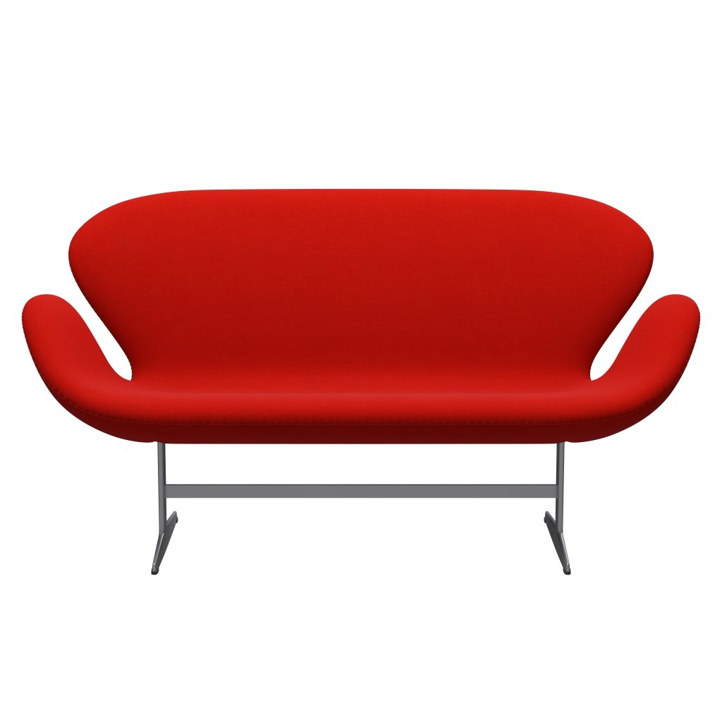 Fritz Hansen Swan Sofa 2 seters, sølvgrå/divina rød (562)