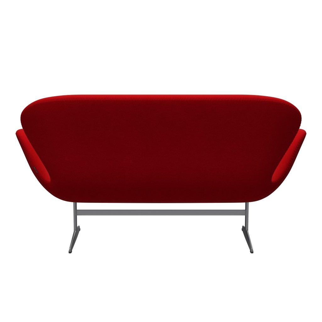 Fritz Hansen Canapé de cygne 2 places, gris argenté / divina rouge (623)