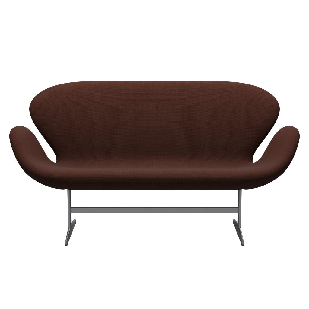 Fritz Hansen Swan Sofa 2-Sitzer, Silbergrau/Feuerbraun (61047)