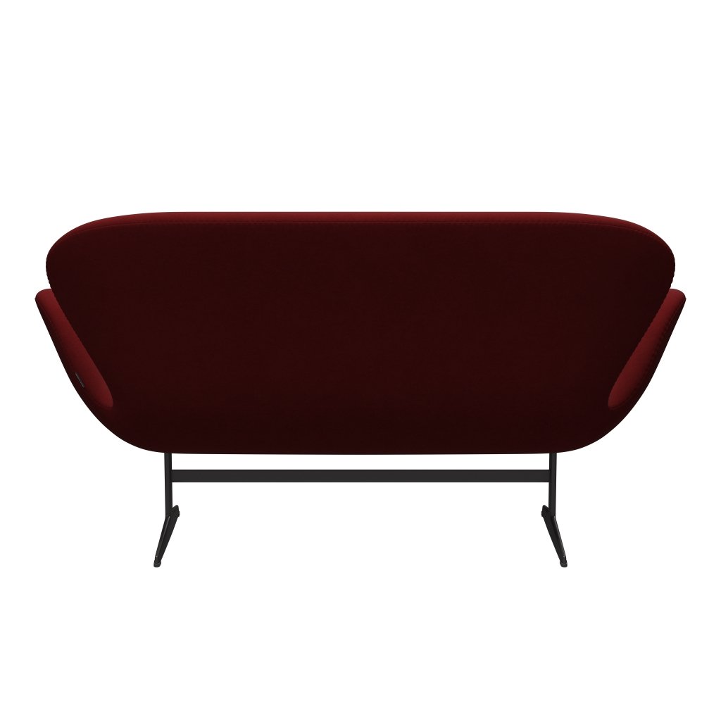 Fritz Hansen Swan Sofa 2 -sæder, varm grafit/komfort mørkerød (01153)