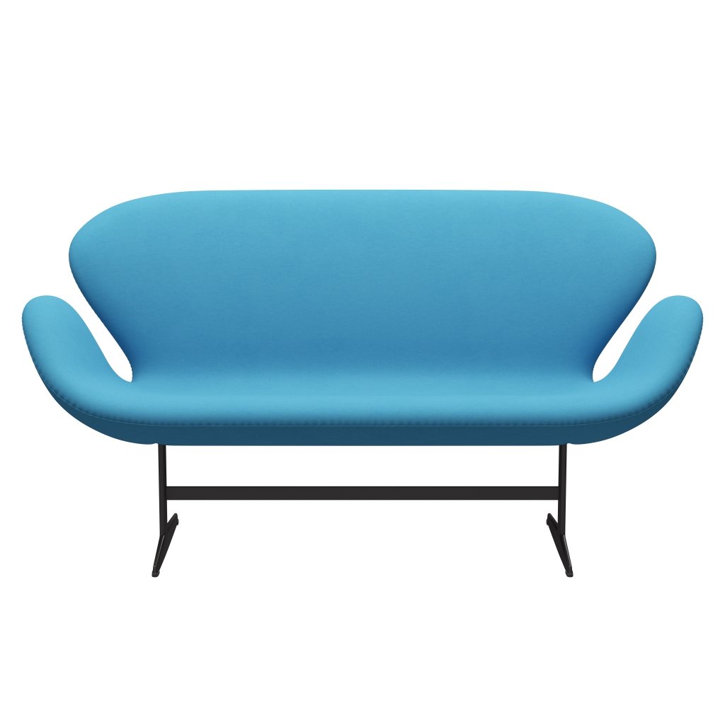 Fritz Hansen Swan divano 2 posti, grafite caldo/comfort azzurro (66010)