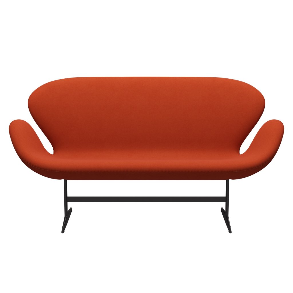 Fritz Hansen Swan Sofa 2 -sits, varm grafit/komfort rost röd (09055)