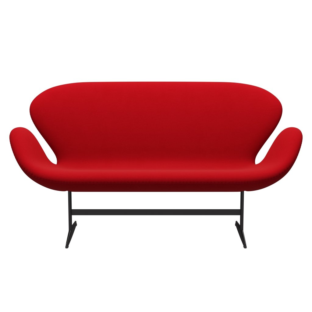 Fritz Hansen Swan divano 2 posti, grafite calda/comfort rosso (64013)