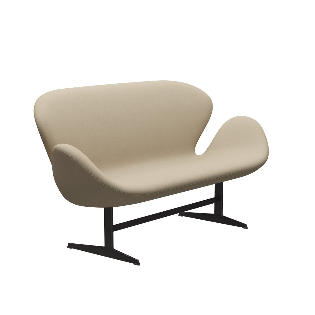 Fritz Hansen Swan divano 2 posti, luce di sabbia di grafite/comfort calda (61002)